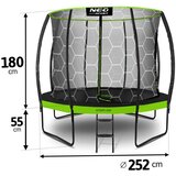 Neo-Sport profilirani vrtni trampolin 252 cm (8 ft) s unutarnjom mrežom | shoptok.hr