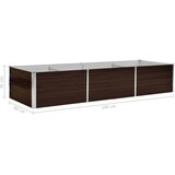  Povišena vrtna gredica smeđa 240 x 80 x 45 cm pocinčani čelik | Eponuda.com