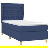  Box spring postelja z vzmetnico modra 100x200 cm blago | Shoptok.si
