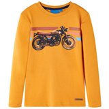 vidaXL Otroška majica z dolgimi rokavi oker 104 Cene