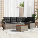  Sjedeća garnitura za vrt 6 kom. Siva poliratan 232 x 122 x 69 cm | shoptok.hr