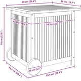  Vrtna kutija za pohranu s kotačima 60x50x58 cm od drva bagrema | Eponuda.com