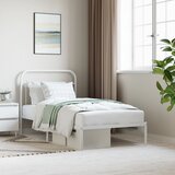vidaXL Metalni okvir za krevet s uzglavljem bijeli 100x190 cm Cijene