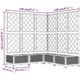 vidaXL Vrtna sadilica s rešetkom bijela 120 x 120 x 121 5 cm PP | shoptok.hr
