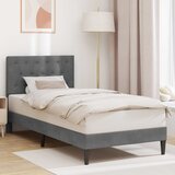  Krevetna konstrukcija s uzglavljem Tamnosiva 90 x 200 cm Baršun | shoptok.hr