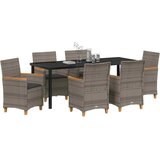  Vrtni set za objed 7 kom. Siva poliratan | shoptok.hr