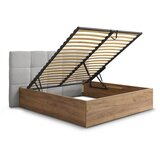 Bobochic Paris Sivi podstavljeni tapecirani/od iverice bračni krevet s prostorom za odlaganje s podnicom 160x200 cm Kumo – | shoptok.hr