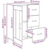  Kreveta hrast artisan 69.5 x 34 x 90 cm Konstruirano drvo | shoptok.hr