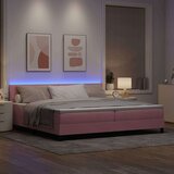  LED Box Spring Krevet s madracem Ružičasta 200 x 200 cm Baršun | shoptok.hr