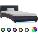  Okvir za krevet od umjetne kože s LED svjetlom crni 90 x 200 cm | shoptok.hr