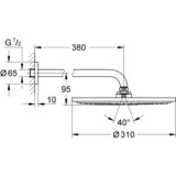 Grohe nadglavna prha Rainshower Cosmopolitan 310 - brushed hard graphite (26066AL0) | Shoptok.si