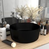 vidaXL Luksuzni okrugli umivaonik mat crni 40 x 15 cm keramički Cijene