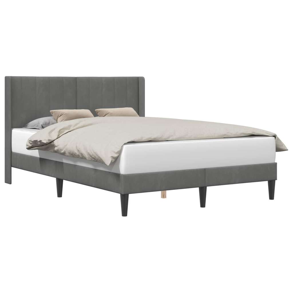  Okvir za krevet Tamno siva 140 x 190 cm Baršun - Tamno siva 140 x 190 cm | shoptok.hr