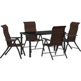 vidaXL 5-dijelni set za objedovanje u vrtu smeđi poli rattan | shoptok.hr