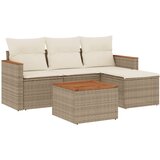 Maison Chic Seti vrtnega pohištva - Vrtna garnitura - Vrtni pohištvo set 5-delna z blazinami bež poli ratan, (21816051) | Shoptok.si
