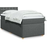 vidaXL Krevet s oprugama i madracem tamnosivi 100 x 200 cm od tkanine | shoptok.hr