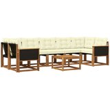 vidaXL Zunanja garnitura za sedenje z blazino 8 pcs Naravna in smetana, (5000273254) | Shoptok.si