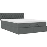 vidaXL Otomanska postelja z vzmetnico siv 140x190 cm blago | Shoptok.si