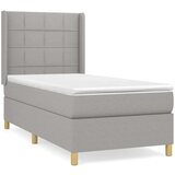  Box spring postelja z vzmetnico svetlo siva 90x200 cm blago, (20846610) | Shoptok.si