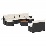  10-dijelni set vrtnih sofa s jastucima crni od poliratana | shoptok.hr