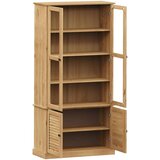 vidaXL Steklena vitrina VIGO 85x35x170 cm trdna borovina | Shoptok.si