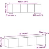 vidaXL 6-delni set TV omar, zidna montaža, črni hrast, inženirski les, Črna hrastova TV stojala 80x30x30 cm, narejena iz inženirskega lesa, zidne TV omare 2 kosa črni hrast 30.5x30x30 cm | Shoptok.si