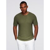 Ombre Structured knitted shirt for men - olive | Shoptok.si