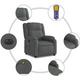 vidaXL Električni masažni naslanjač temno sivo blago | Shoptok.si