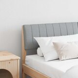 vidaXL Tapecirano vzglavje Svetlo siva 160 cm Masivno borovo les | Shoptok.si
