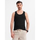 Ombre Men's cotton basic t-shirt with straps - black | Shoptok.si