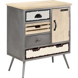 vidaXL Komoda od masivnog drva manga i čelika 65 x 33 x 76 cm | shoptok.hr