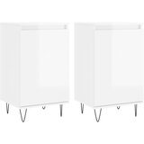 Maison Chic Komoda - Predalnik 2 kosa visok sijaj bela 40x35x70 cm inženirski les, (21719630) | Shoptok.si