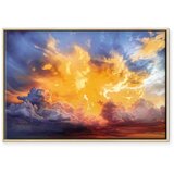  Slika - Beautiful Sunset - Clouds in Warm Shades 120x80 U prirodnom drvenom okviru | shoptok.hr
