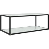 The Living Store Klubska mizica bela 100x50x35 cm kaljeno steklo - Klubska Mizica, (21573592) Cene