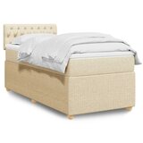  Krevet s oprugama i madracem krem 100 x 200 cm od tkanine | shoptok.hr
