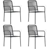  5-dijelni vrtni blagovaonski set pamučni konop i čelik crni Crna | shoptok.hr