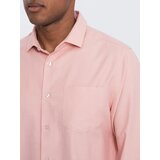 Ombre Men's REGULAR FIT shirt with pocket - pink | Shoptok.si