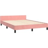  Okvir za krevet s uzglavljem ružičasti 140x190 cm baršunasti | shoptok.hr