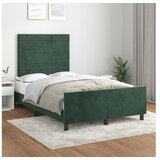  Posteljni okvir z vzglavjem temno zelen 120x200 cm žamet | Shoptok.si