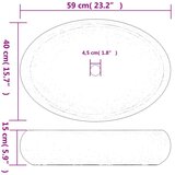 Nadgradni Nadpultni umivalnik rjav in moder ovalen 59x40x15 cm | Shoptok.si