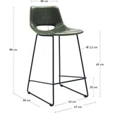 Kave Home Kaki zelena barska stolica od umjetne kože (visine sjedala 65 cm) Zahara – | shoptok.hr