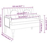 vidaXL Klop z naslonom rjava 113x64,5x75,5 cm umetno semiš usnje | Shoptok.si