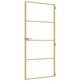 Sobna vrata tanka zlatna 93x201,5 cm kaljeno staklo i aluminij | Eponuda.com