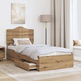  Konstrukcija postelje Umetni hrast 90 x 200 cm Konstruiran les, (5000102220) | Shoptok.si
