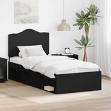  Krevetna konstrukcija Crna 75 x 190 cm Čvrsto borovo drvo | shoptok.hr