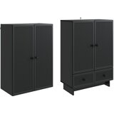  Set ormara 2 pcs Crna 66 x 34,5 x 95 cm Konstruirano drvo | shoptok.hr