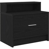  Noćni ormarić s ladicom crni hrast 51x31x47 cm | shoptok.hr