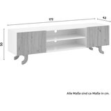 Bessagi Home tv element vira, bela, barva hrasta | Shoptok.si