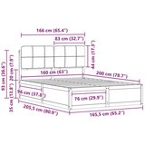 vidaXL krevetni okvir s tapiciranim uzglavljem sivo-smeđa 160 x 200 cm | shoptok.hr