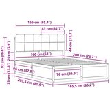 vidaXL Posteljni okvir z oblazinjenim vzglavjem Taupe 160 x 200 cm | Shoptok.si